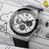 Timex Q Chronograph x Peanuts Snoopy Leather Strap Watch TW2W68900