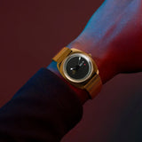 Timex Q Reissue Enigma Gold Plated Steel Bracelet Watch TW2Y34400