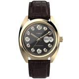 Timex 1976 Rotary Phone Dial Reissue Gold Plated Leather Strap Watch TW2Y82100