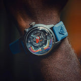 The Electricianz - THE CARBON Z WITH BLUE RUBBER STRAP - Watch it! Pte Ltd