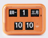 Twemco QD-35 Flip Clock Orange (Chinese Character) (12 Hour or 24 Hour) - Watch it! Pte Ltd