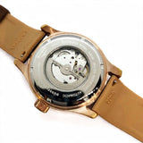 Elysee Automatic Black Leather/Brown Silicone Men Watch 28421