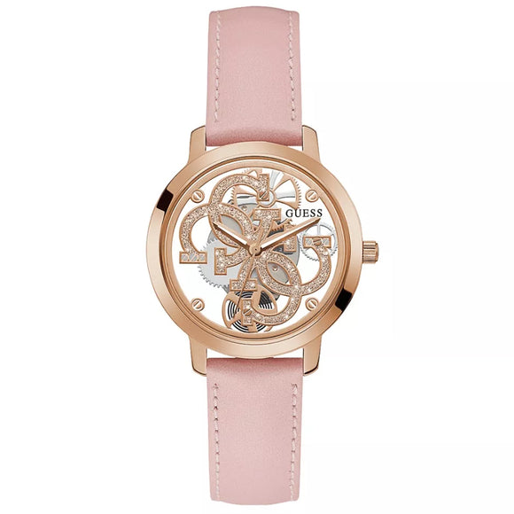 Guess Quattro Dial with Pink Leather Strap Ladies Watch GW0383L2 - Watch it! Pte Ltd