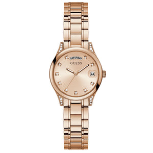 Guess Mini Aura Rose Gold Dial and Stainless Steel Strap Ladies Watch GW0385L3 - Watch it! Pte Ltd