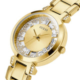 Guess Gold Tone Crystal Clear Stainless Steel Strap Ladies Watch GW0470L2 - Watch it! Pte Ltd