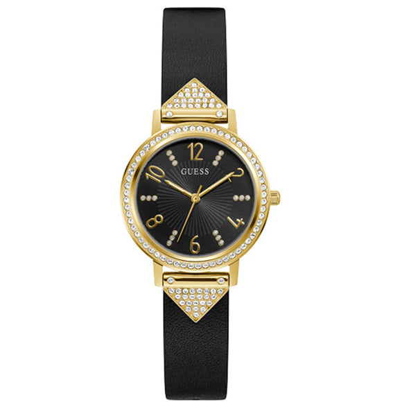 Guess Tri Luxe Gold Tone Crystal Dial Black Leather Strap Watch GW0473 Watch it! Pte Ltd Guess Tri Luxe Gold Tone Crystal Dial Black Leather Strap Watch GW0473 Watch it! Pte Ltd