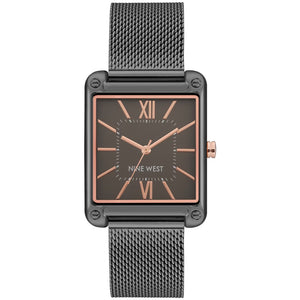 Nine West Mesh Strap Rectangle Ladies Watch NW-2091GYGY - Watch it! Pte Ltd