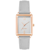 Nine West Rectangle Gray Leather Strap Ladies Watch NW-2732RGGY - Watch it! Pte Ltd