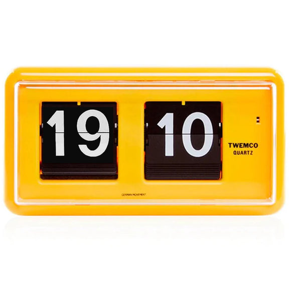 Twemco QT-30 Flip Clock Yellow (24 Hour) - Watch it! Pte Ltd