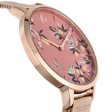 Sara Miller Orchard Birds Dial Rose Gold Mesh Strap Watch SA4098 - Watch it! Pte Ltd