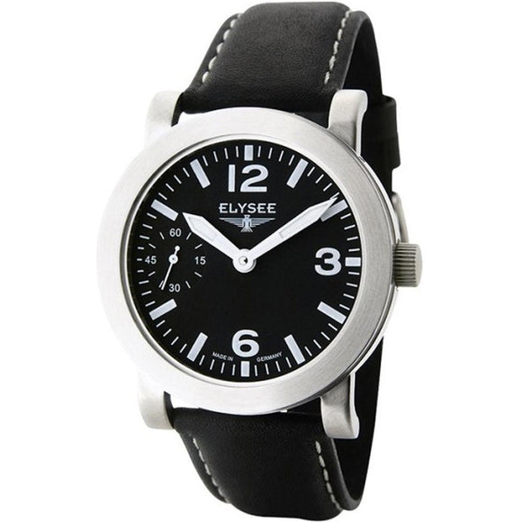 Elysee Daphnis Mechanical Black Leather Men Watch 71001 - Watch it! Pte Ltd