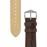 Hirsch CROCOGRAIN Crocodile Embossed Leather Watch Strap (Silver Buckle)