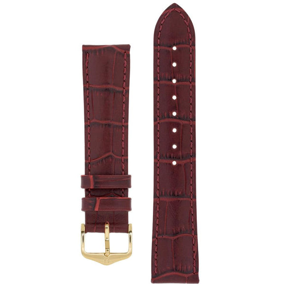 Hirsch DUKE Alligator Embossed Leather Watch Strap (Gold Buckle) - Watch it! Pte Ltd