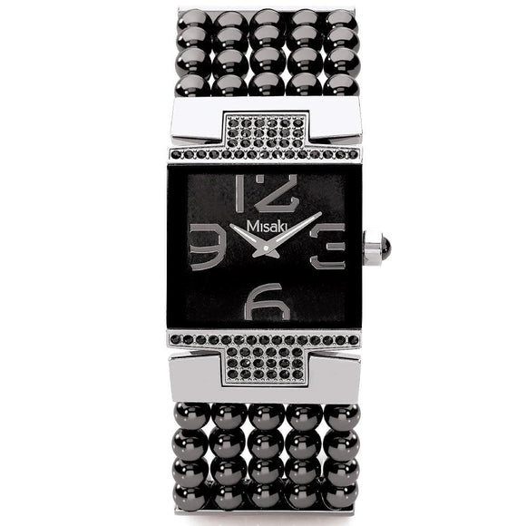 Misaki Hamptons Black Pearl Strap Watch - Watch it! Pte Ltd