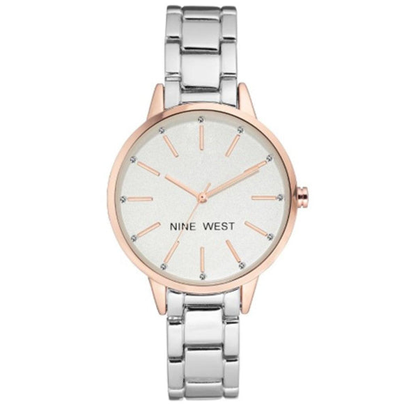 Nine West Crystal Accented Two-Tone Ladies Watch NW-2099RGSB - Watch it! Pte Ltd