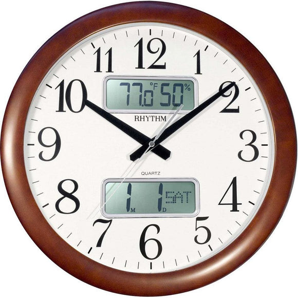 Rhythm Estado Wall Clock CFG901NR06 (Brown) - Watch it! Pte Ltd
