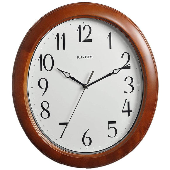 Rhythm Oval Shaped Wooden Wall Clock CMG271NR06 - Watch it! Pte Ltd