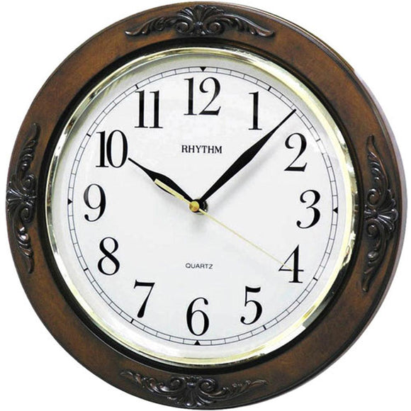 Rhythm Vintage Style Wall Clock Brown CMG938NR06 - Watch it! Pte Ltd