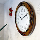 Rhythm Vintage Style Wall Clock Brown CMG938NR06 - Watch it! Pte Ltd