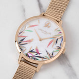 Sara Miller Bamboo - Mother of Pearl Dial Rose Gold Mesh Strap Watch SA4070 - Watch it! Pte Ltd