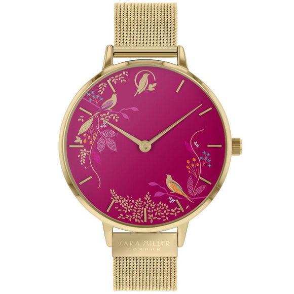 Sara Miller Chelsea - Pink Dial Gold Mesh Strap Watch SA4000 - Watch it! Pte Ltd