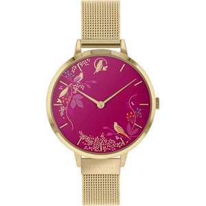 Sara Miller Chelsea - Pink Dial Gold Mesh Strap Watch SA4010 - Watch it! Pte Ltd