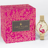 Sara Miller Flamingo - Gold Mesh Strap Watch SA4056 - Watch it! Pte Ltd