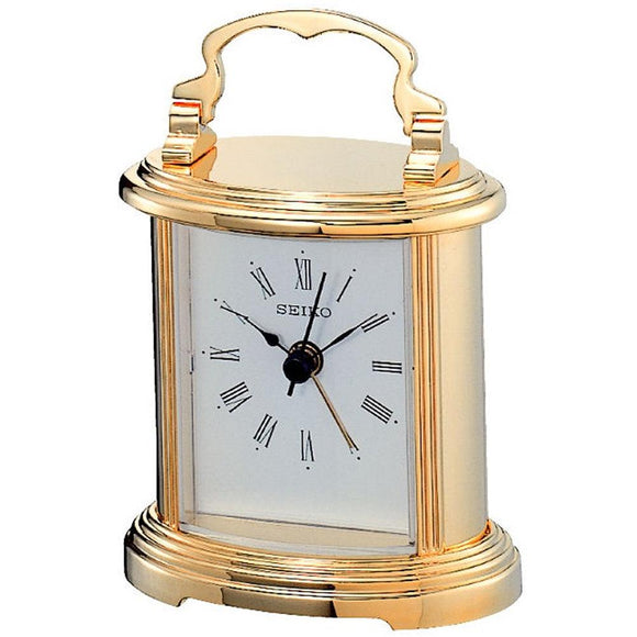 Seiko Gold Plated Carriage Clock QHE109G - Watch it! Pte Ltd