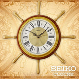 Seiko Maritime Ship Wheel Design Wall Clock QXA785B - Watch it! Pte Ltd