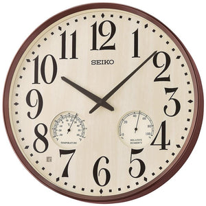 Seiko Thermometer & Hygrometer Brown Case Wall Clock QXA783B - Watch it! Pte Ltd
