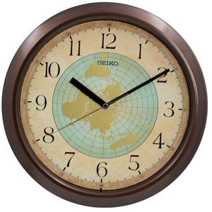 Seiko World Map Design Analog Wall Clock QHA006B - Watch it! Pte Ltd