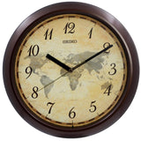 Seiko World Map Design Analog Wall Clock QHA006Z - Watch it! Pte Ltd