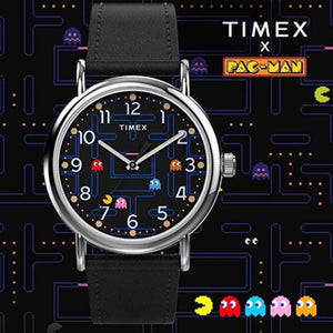 Timex Weekender x PAC-MAN™ 38mm Leather Strap Watch TW2V06100
