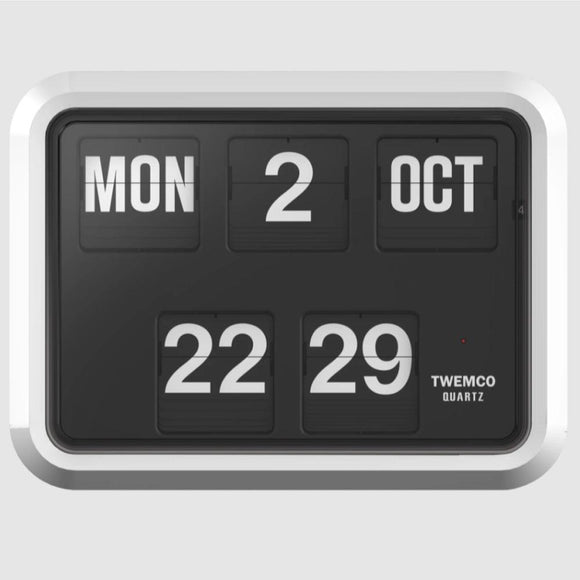 Twemco BQ-17 Flip Clock (White Case, Black Dial) (24 Hour) - Watch it! Pte Ltd