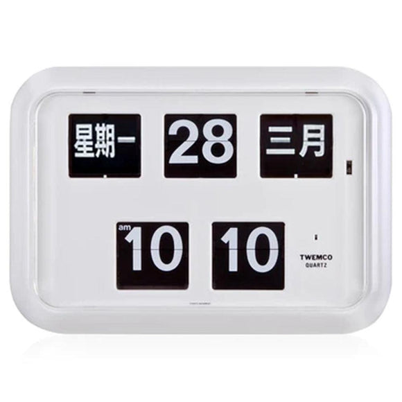Twemco QD-35 Flip Clock White (Chinese Character) - Watch it! Pte Ltd