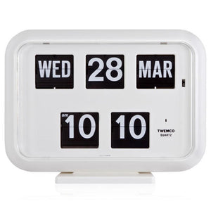 Twemco QD-35 Flip Clock White - Watch it! Pte Ltd