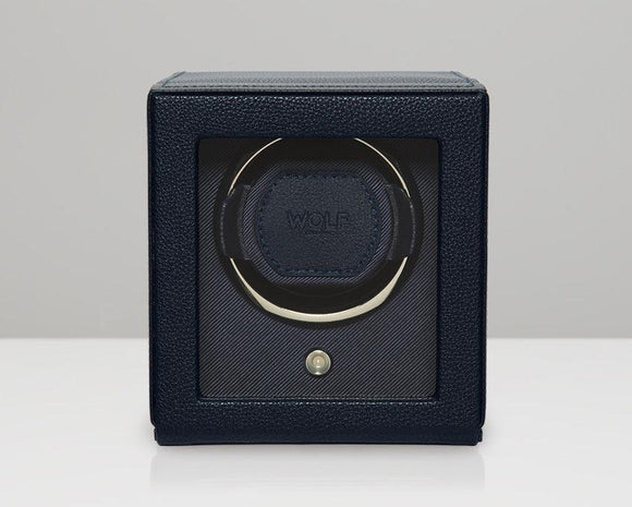 Wolf Cub Watch Winder With Cover (Navy) - Watch it! Pte Ltd